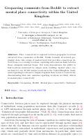 Cover page: Geoparsing comments from Reddit to extract mental place connectivity within the United Kingdom