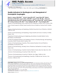 Cover page: Quality Indicators for the Diagnosis and Management of Eosinophilic Esophagitis.