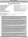 Cover page: Stage B Heart Failure Is Ubiquitous in Emergency Patients with Asymptomatic Hypertension