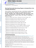 Cover page: Why Has Personality Psychology Played an Outsized Role in the Credibility Revolution?