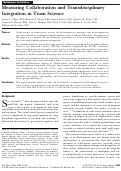 Cover page: Measuring collaboration and transdisciplinary integration in team science