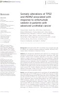 Cover page: Somatic alterations of <i>TP53</i> and <i>MDM2</i> associated with response to enfortumab vedotin in patients with advanced urothelial cancer.