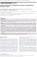 Cover page: Levels of nicotine in dust from homes of smokeless tobacco users.