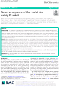 Cover page: Genome sequence of the model rice variety KitaakeX