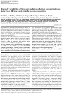 Cover page: Diurnal variability of fine-particulate pollution concentrations: data from 14 low- and middle-income countries