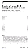 Cover page: Diversity of human clock genotypes and consequences.