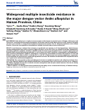 Cover page: Widespread multiple insecticide resistance in the major dengue vector Aedes albopictus in Hainan Province, China.