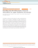 Cover page: Encoding and decoding spatio-temporal information for super-resolution microscopy