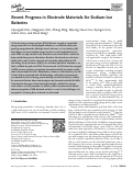Cover page: Recent Progress in Electrode Materials for Sodium‐Ion Batteries