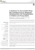 Cover page: A Guidance for Concomitant Drug Reconciliation Prior to Allogeneic Hematopoietic Cell Transplantation in Children and Young Adults