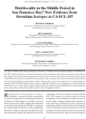 Cover page: Matrilocality in the Middle Period in San Francisco Bay? New Evidence from Strontium Isotopes at CA-SCL-287