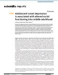 Cover page: Adolescent-onset depression is associated with altered social functioning into middle adulthood