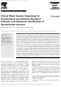 Cover page: Clinical Whole Genome Sequencing for Clarithromycin and Amikacin Resistance Prediction and Subspecies Identification of Mycobacterium abscessus.