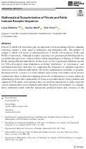 Cover page: Mathematical Characterization of Private and Public Immune Receptor Sequences.