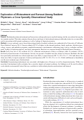 Cover page: Exploration of Mistreatment and Burnout Among Resident Physicians: a Cross-Specialty Observational Study