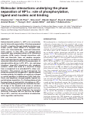 Cover page: Molecular interactions underlying the phase separation of HP1α: role of phosphorylation, ligand&nbsp;and nucleic acid binding.