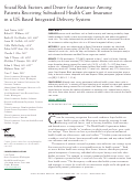 Cover page: Social Risk Factors and Desire for Assistance Among Patients Receiving Subsidized Health Care Insurance in a US-Based Integrated Delivery System