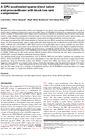 Cover page: A graphics processing unit accelerated sparse direct solver and preconditioner with block low rank compression