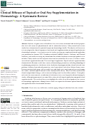 Cover page: Clinical Efficacy of Topical or Oral Soy Supplementation in Dermatology: A Systematic Review.