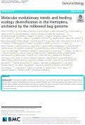 Cover page: Molecular evolutionary trends and feeding ecology diversification in the Hemiptera, anchored by the milkweed bug genome.