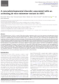 Cover page: A neurodevelopmental disorder associated with an activating de novo missense variant in ARF1.