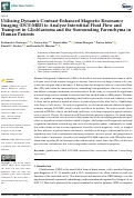 Cover page: Utilizing Dynamic Contrast-Enhanced Magnetic Resonance Imaging (DCE-MRI) to Analyze Interstitial Fluid Flow and Transport in Glioblastoma and the Surrounding Parenchyma in Human Patients