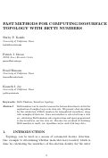 Cover page: Fast Methods for Computing Isosurface Topology with Betti Numbers