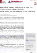 Cover page: Draft Genome Sequence of Rhodococcus sp. Strain ATCC 49988, a Quinoline-Degrading Bacterium