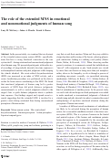 Cover page: The role of the extended MNS in emotional and nonemotional judgments of human song