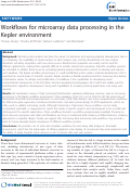 Cover page: Workflows for microarray data processing in the Kepler 
environment