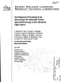 Cover page: Development of Scanning X-ray Microscopes for Materials Science Spectromicroscopy at the Advanced Light Source