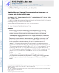 Cover page: High incidence of venous thromboembolism recurrence in patients with sickle cell disease