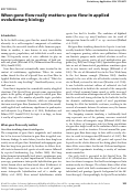 Cover page: When gene flow really matters: gene flow in applied evolutionary biology