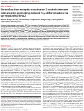 Cover page: Steroid nuclear receptor coactivator 2 controls immune tolerance by promoting induced Treg differentiation via up-regulating Nr4a2