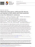 Cover page: Obstructive sleep apnea, cerebrovascular disease, and amyloid in older adults with Down syndrome across the Alzheimer’s continuum