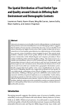 Cover page: The Spatial Distribution of Food Outlet Type and Quality around Schools in Differing Built Environment and Demographic Contexts