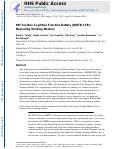 Cover page: V. NIH TOOLBOX COGNITION BATTERY (CB): MEASURING WORKING MEMORY