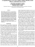 Cover page: A Longitudinal Study of Great Ape Cognition: Stability, Reliability and the Influence of Individual Characteristics