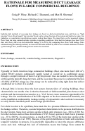 Cover page: Rationale for Measuring Duct Leakage Flows in Large Commercial Buildings