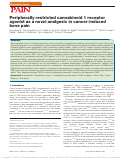 Cover page: Peripherally restricted cannabinoid 1 receptor agonist as a novel analgesic in cancer-induced bone pain.