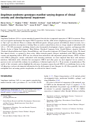 Cover page: Angelman syndrome genotypes manifest varying degrees of clinical severity and developmental impairment