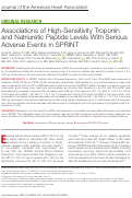 Cover page: Associations of High‐Sensitivity Troponin and Natriuretic Peptide Levels With Serious Adverse Events in SPRINT