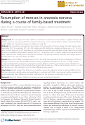 Cover page: Resumption of menses in anorexia nervosa during a course of family-based treatment.