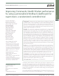 Cover page: Improving Community Health Worker performance by using a personalised feedback dashboard for supervision: a randomised controlled trial