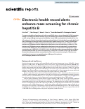 Cover page: Electronic health record alerts enhance mass screening for chronic hepatitis B