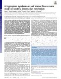 Cover page: A tryptophan synchronous and normal fluorescence study on bacteria inactivation mechanism