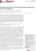 Cover page: Strengthening Insights in Microbial Ecological Networks from Theory to Applications