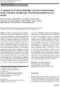 Cover page: A comparison of echocardiography to invasive measurement in the evaluation of pulmonary arterial hypertension in a rat model