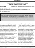 Cover page: Wernicke’s Encephalopathy in a Patient Without Chronic Alcohol Abuse