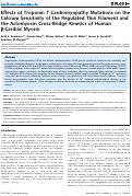 Cover page: Effects of Troponin T Cardiomyopathy Mutations on the Calcium Sensitivity of the Regulated Thin Filament and the Actomyosin Cross-Bridge Kinetics of Human β-Cardiac Myosin
